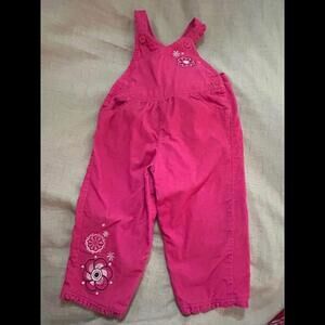 Oshgosh pink corduroy bibs/ Sz 18mths